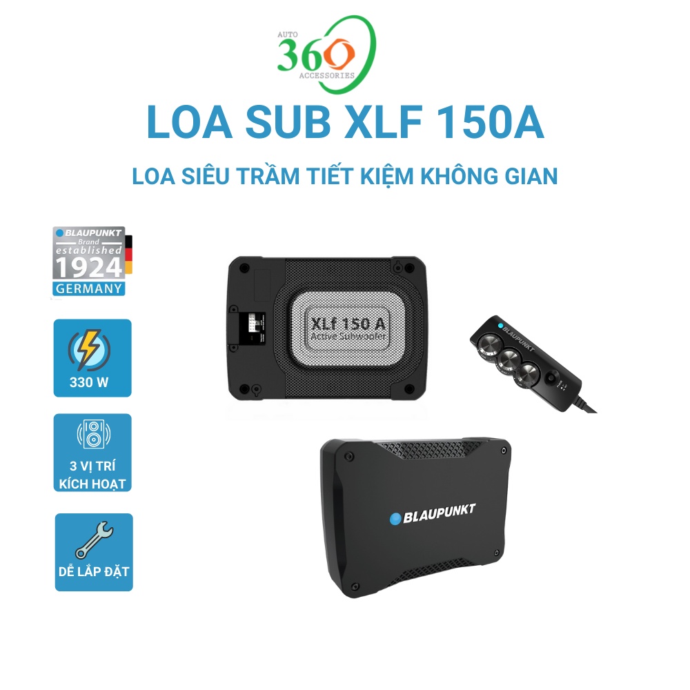 Loa Sub loa siêu trầm Blaupunkt XLf 150 A chính hãng, lắp gầm ghế tiết kiệm không gian xe ô tô