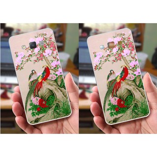 Ốp lưng Samsung A7 (dẻo viền trắng trong) - Hình Chim Công, Cá Chép, Cò