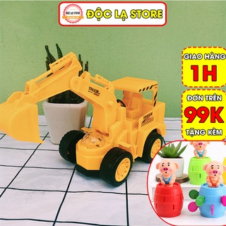 Xe cần cẩu đồ chơi cho bé có đèn và nhạc - xe ô tô cần cẩu máy xúc loại nhỏ