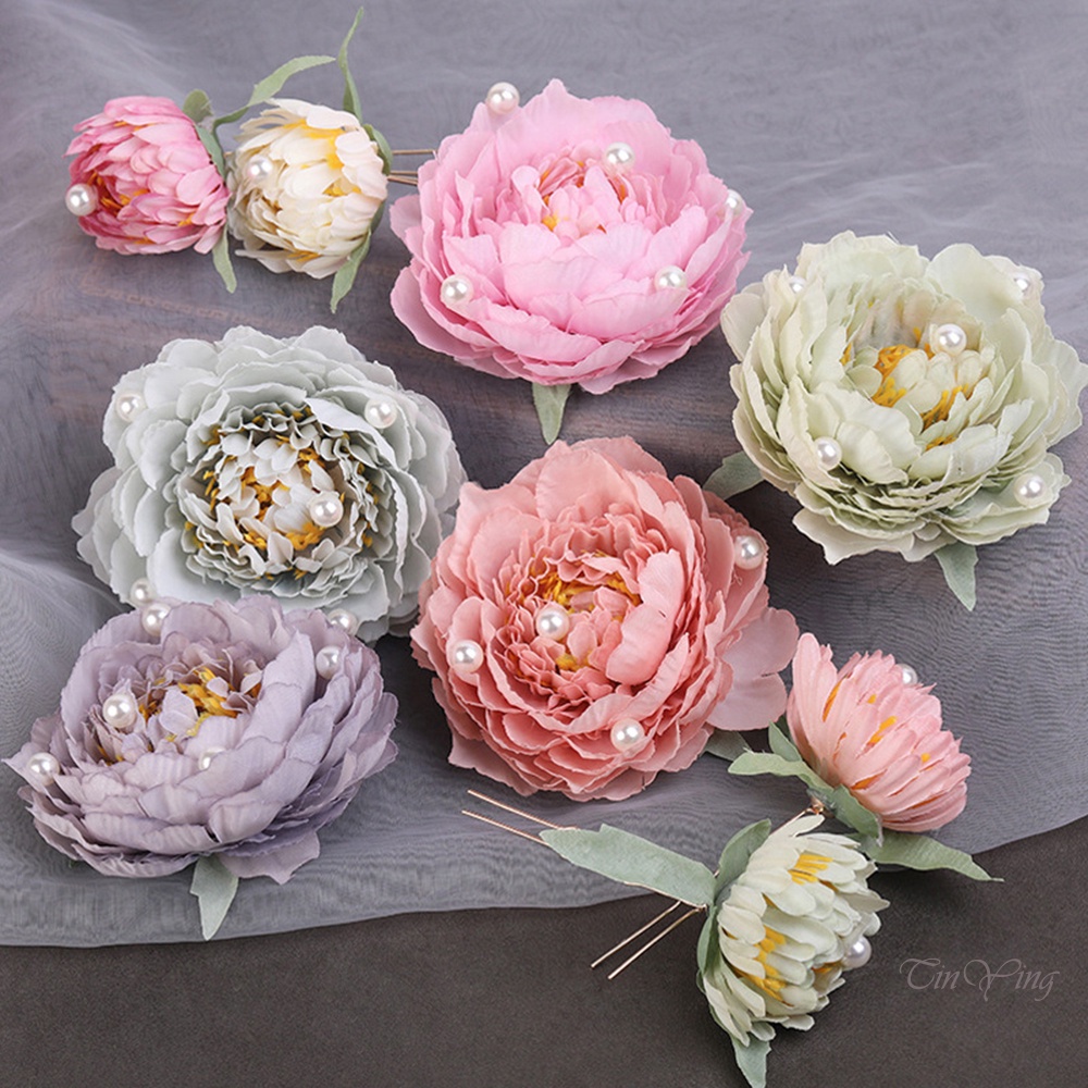 GETNOIVAS Bộ 3 Kẹp Tóc Hoa Lụa Thời Trang Cho Nữ