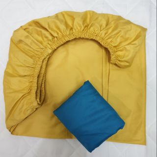 Ga chun bọc đệm cũi màu trơn các kích thước 100% cotton lụa Hàn quốc