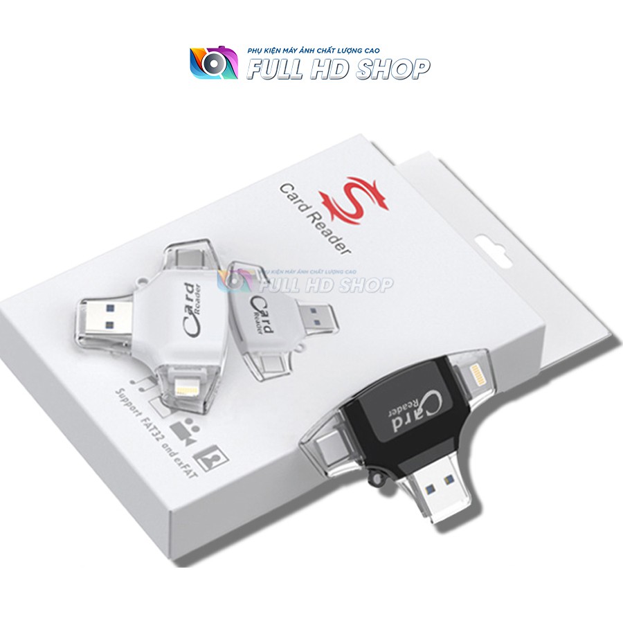 Đầu Đọc Thẻ Nhớ iPhone, Máy tính, Android - Cổng Lightning, Type C, USB, Micro USB cho thẻ nhớ SD, Micro SD | BigBuy360 - bigbuy360.vn