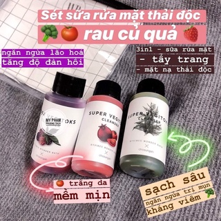 [NGẪU NHIÊN] Sữa Rửa Mặt rau củ thải độc Super Vegitoks Cleanser WONDER BATH Mini Size
