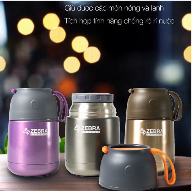 Bình giữ nhiệt ,ủ cháo ZEBRA 450ml - Thái Lan cao cấp - 123005 - 123006