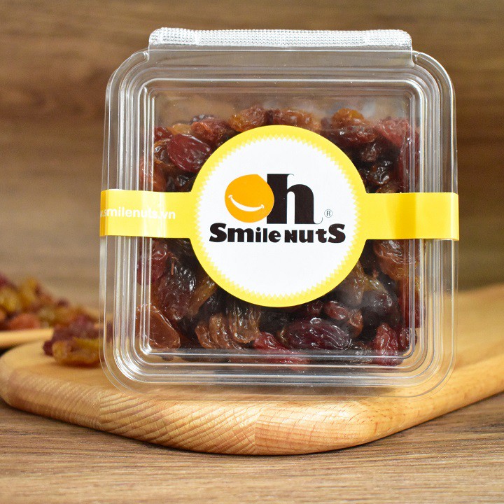 Nho Khô Mix Mỹ Smile Nuts hộp 235g - Nho khô 3 màu gồm: Nho Vàng, Nho đỏ, Nho đen _ Trái siêu to, thịt dày, hàng mới