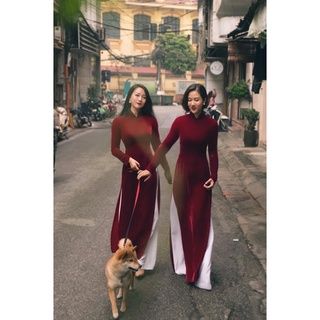 áo Dài Nhung kèm quần