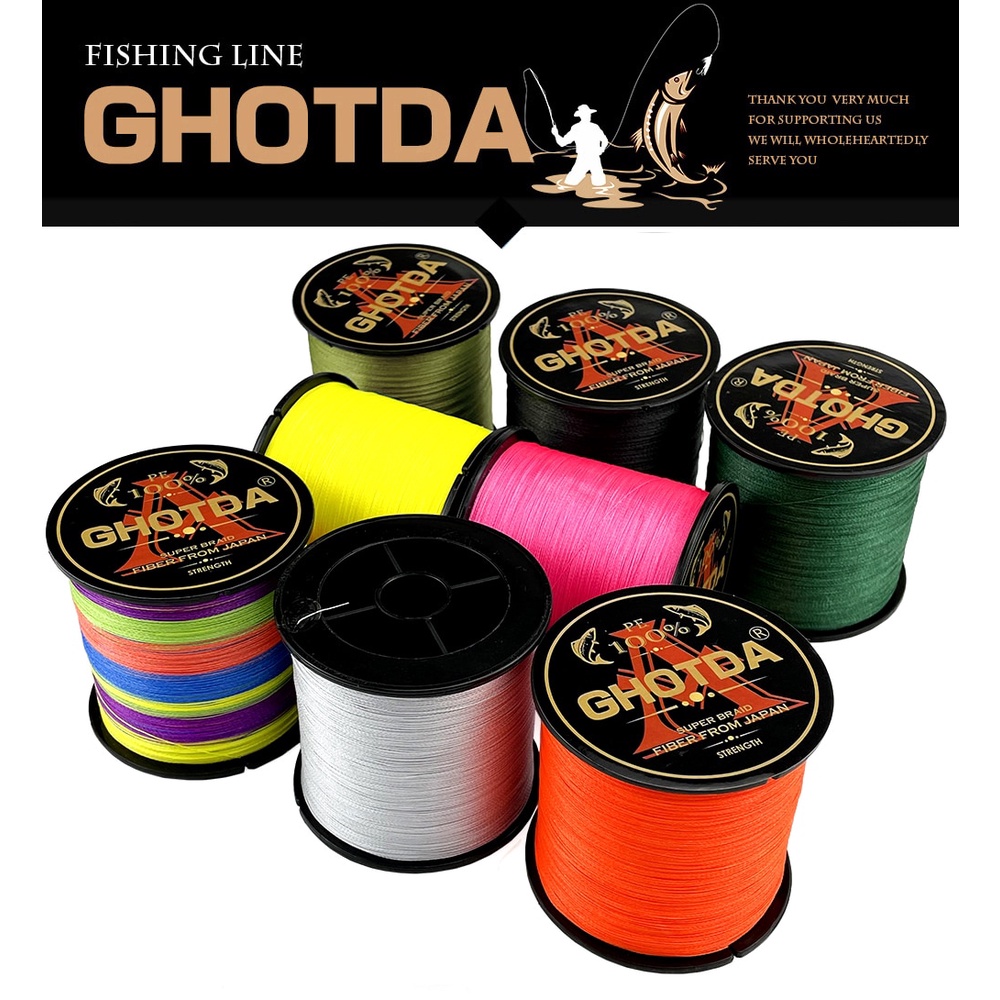 Dây câu cá GHOTDA 4 Weaves Multifilament Fishing Line 300M 4 Strands Braided Fishing Line PE Line 10 12 18 28 35 40 50 6