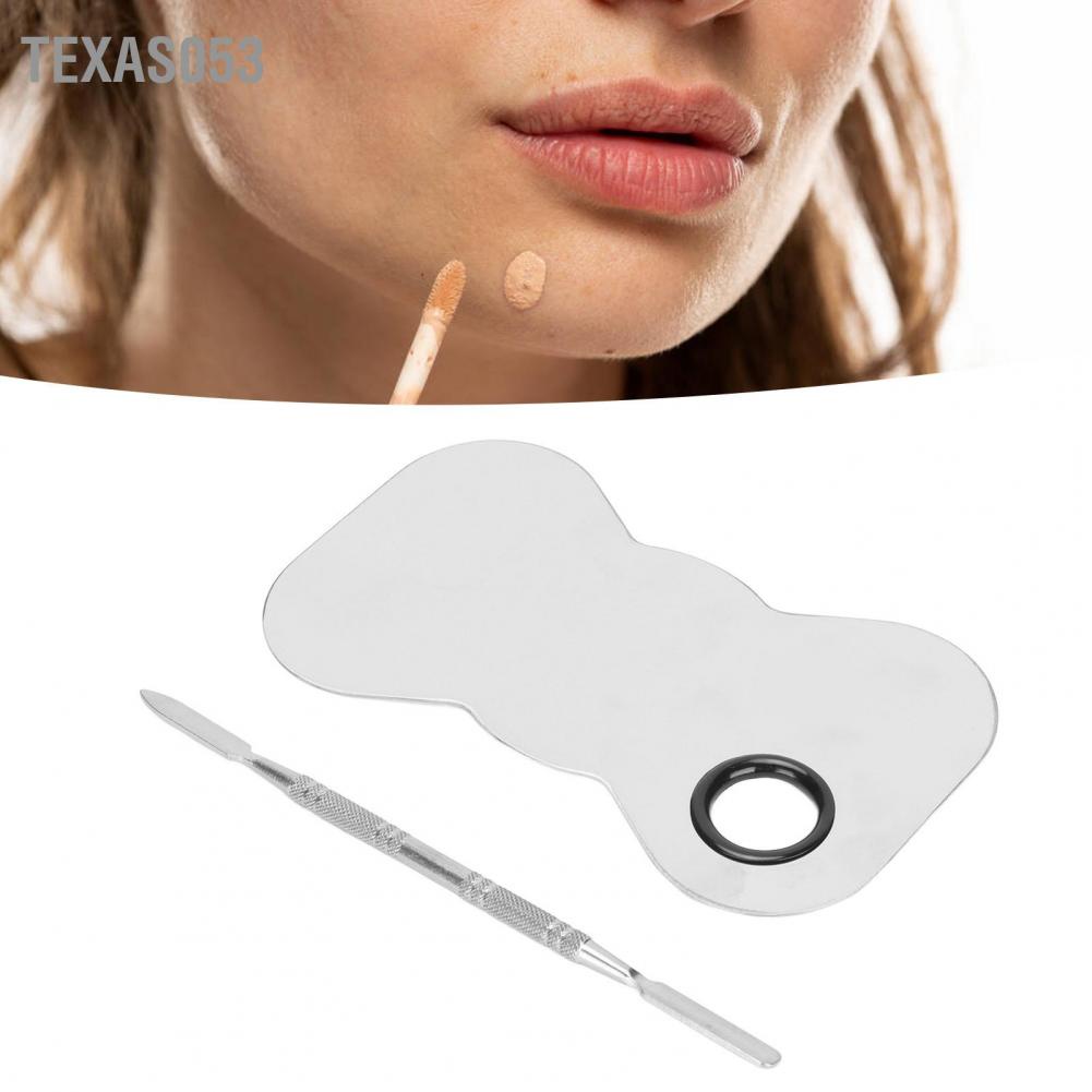 Texas053 Bộ bảng trang điểm mỹ phẩm bằng thép không gỉ Bảng Spatula Makeup Artist Tool