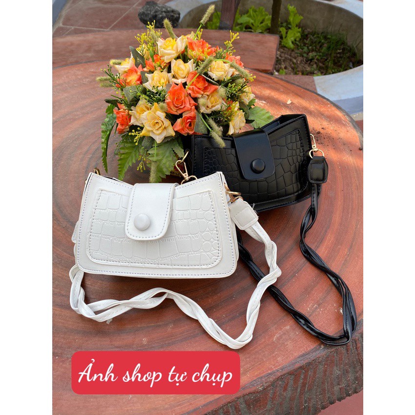 TÚI KẸP NÁCH, TÚI ĐEO VAI CÚC GỖ HÀNG CHUẨN ĐẸP HOT TREND CÓ NGĂN KHÓA KÉO DC102