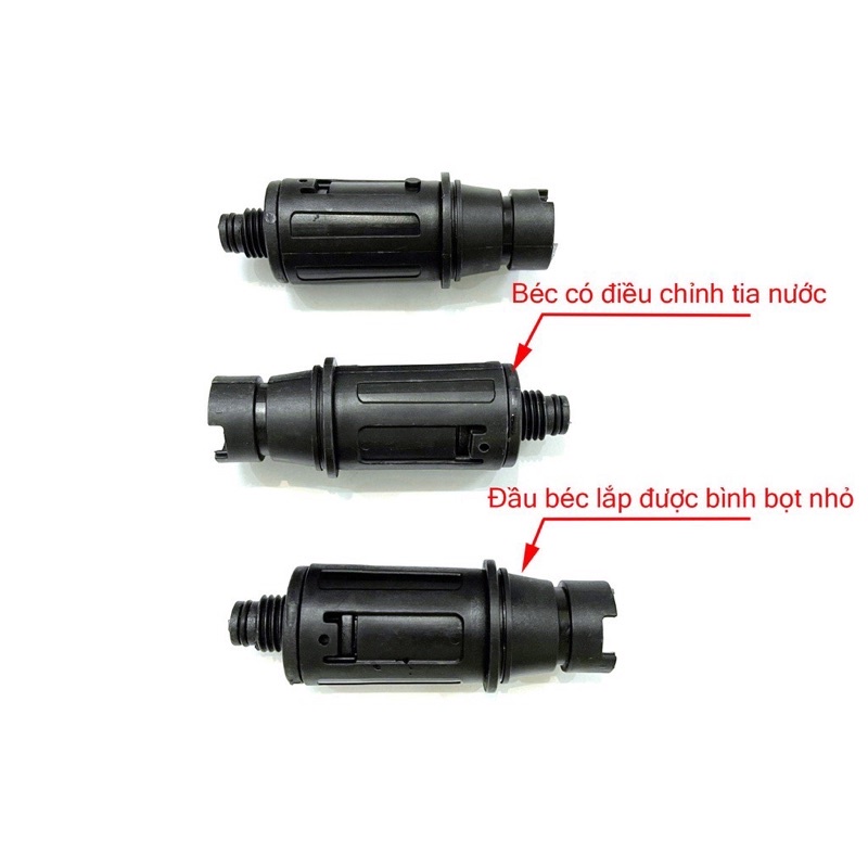 Béc xịt rửa xe mỏ vịt gắn súng xịt rửa áp lực cao,có chỉnh tia - Lắp được bình bọt tuyết 0,5L (đầu béc ren ngoài