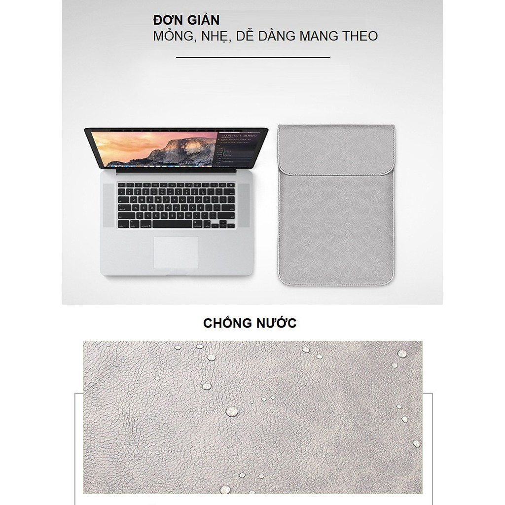 Túi Chống Sốc Dành Cho Macbook  Kèm Túi Đựng Phụ Kiện Công Nghệ Màu Xám