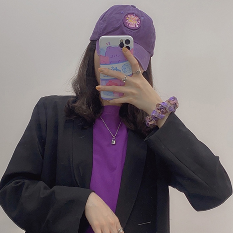 Mũ Lưỡi Trai Thêu Họa Tiết Hoạt Hình Phong Cách Hàn Quốc 19091