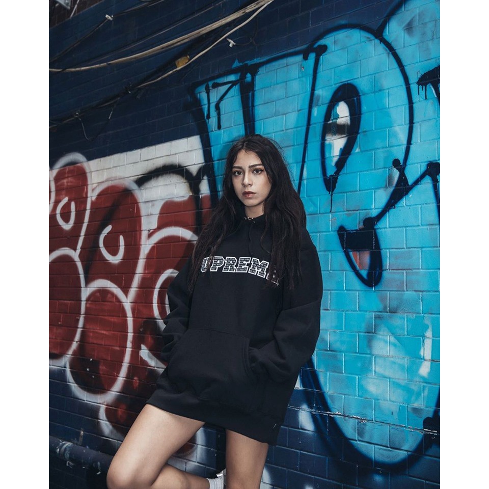 Áo Nỉ Hoodie Nam Nữ Supreme Perforated Leather Hooded Sweatshirt FW18