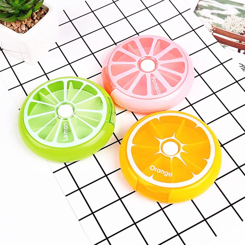Hộp đựng thuốc hình trái cây 7 ngăn cho 7 ngày thuận tiện mang theo du lịch