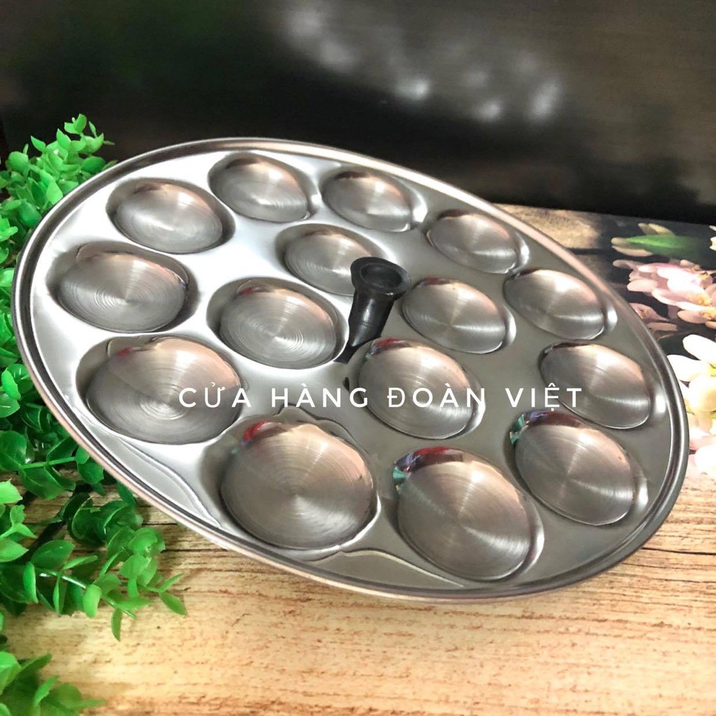 Khuôn Bánh Bèo - Inox tiện lợi có nút cầm chống nóng - Khuôn 15 Bánh