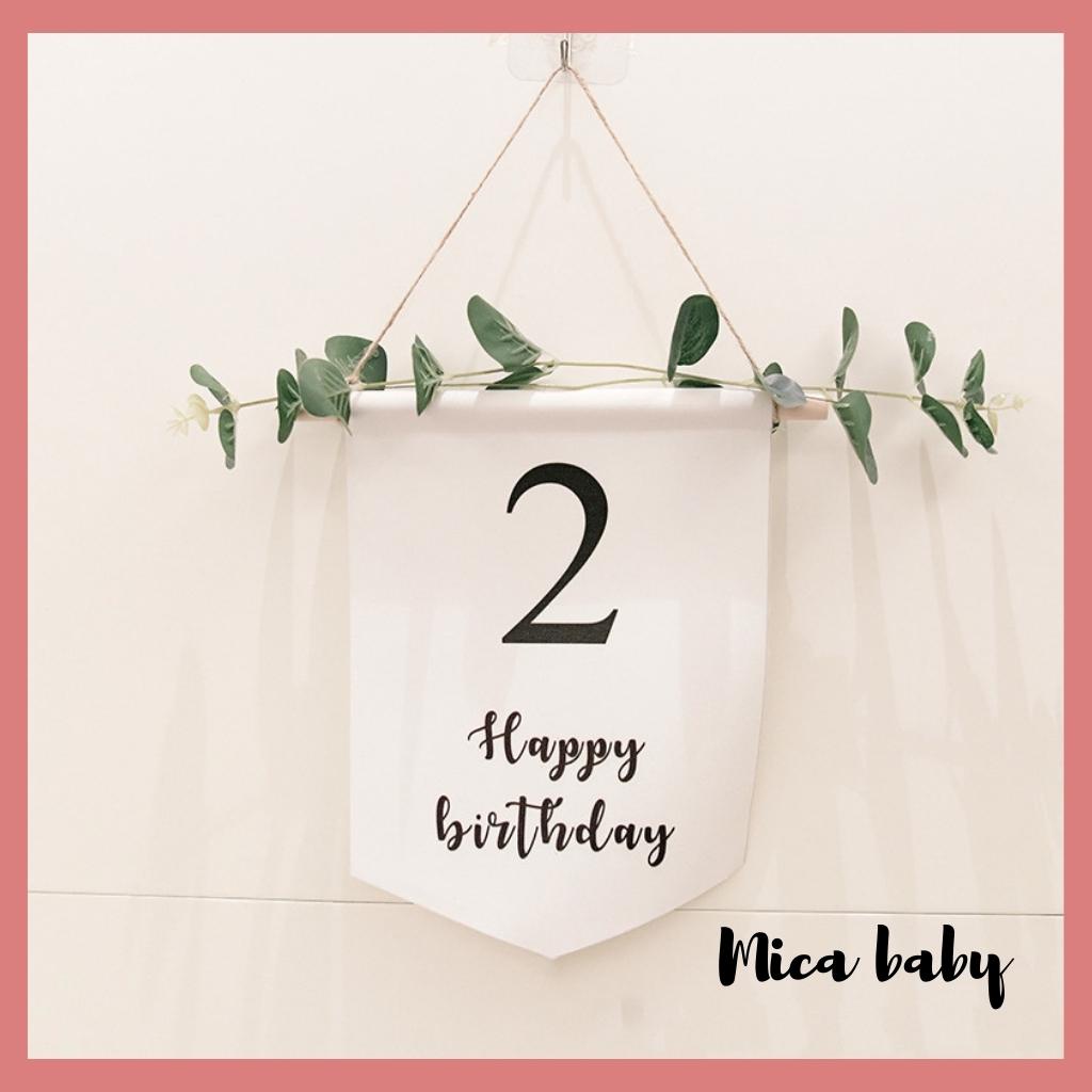 Cờ treo trang trí tiệc sinh nhật cho bé Mica baby