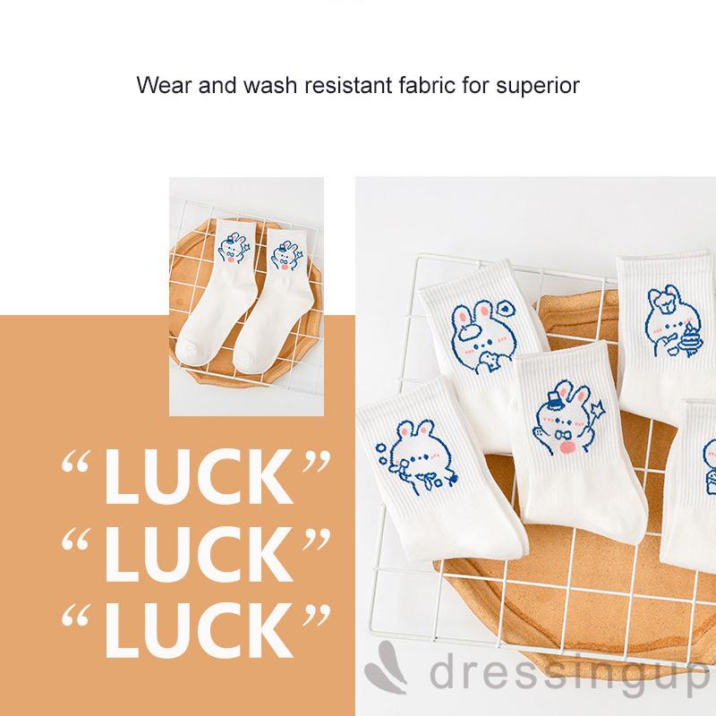 Đôi Tất Cotton Hoạ Tiết Chú Thỏ Dễ Thương Cho Nữ