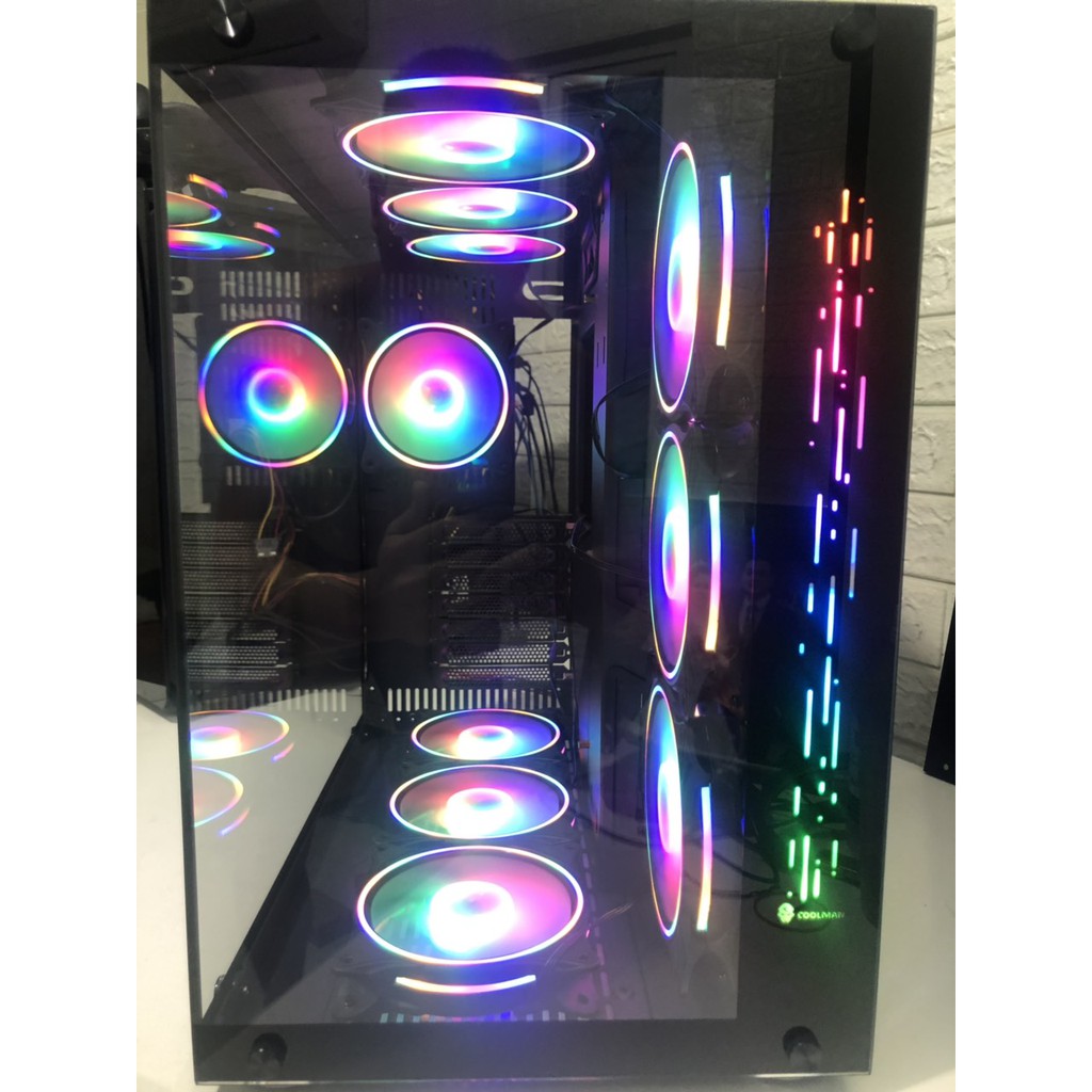 [Mã ELMS05 giảm 5% đơn 300k]( Xả Kho Thanh Lý ) Vỏ Case Coolmoon Aquarius + 10 Fan Aurora v2 + 1 Dây Led