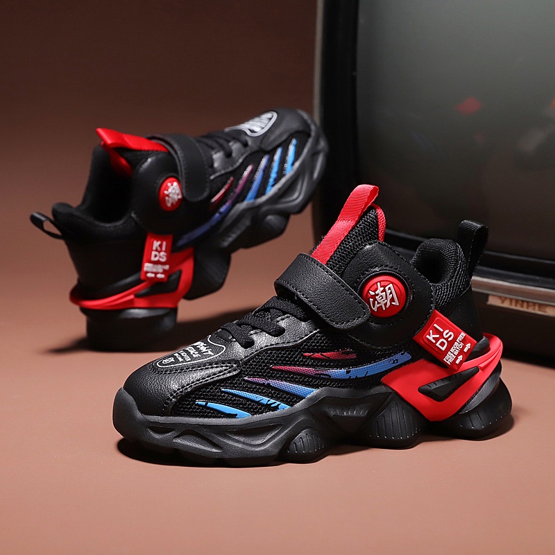 Giày thể thao đế dày phối lưới thoáng khí thời trang mùa thu 2021 cho bé trai