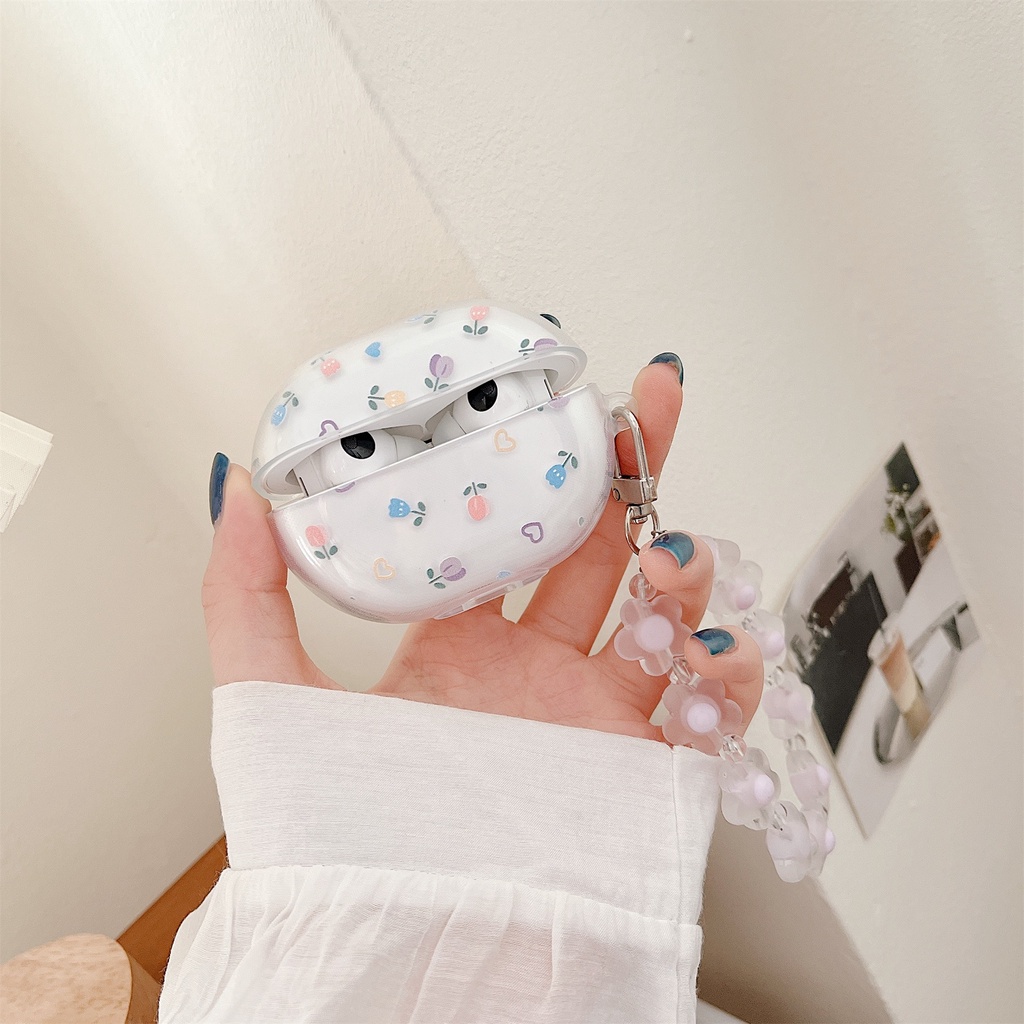 Vỏ Bảo Vệ Hộp Sạc Tai Nghe Huawei Freebuds pro 2 Không Dây Chất Liệu Dẻo Trong Suốt Họa Tiết Trái Tim