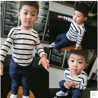 Áo thun kẻ sọc bé trai đuôi tôm