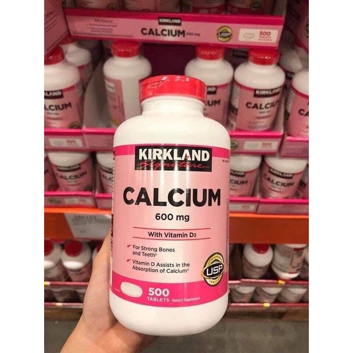 Viên Uống Bổ Sung Calcium + Vitamin D3 Kirkland 500 viên Của Mỹ.