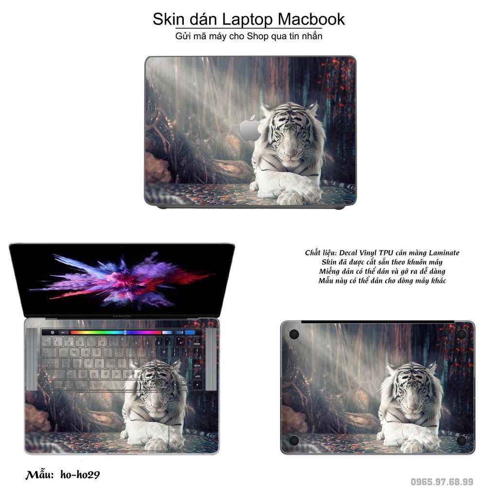 Skin dán Macbook mẫu Con hổ (đã cắt sẵn, inbox mã máy cho shop)