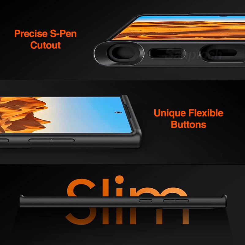 Ốp Điện Thoại Mỏng Nhám Trong Suốt Chống Sốc Phong Cách Quân Đội Cho Samsung Galaxy S21 / S22 Ultra Plus