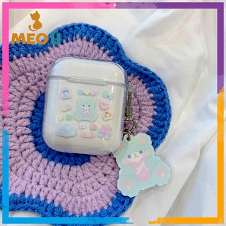 Case Airpod Trong Suốt hình Gấu Cute cho AirPods 1/2/Pro, Bảo vệ tai nghe, Chống trầy xước