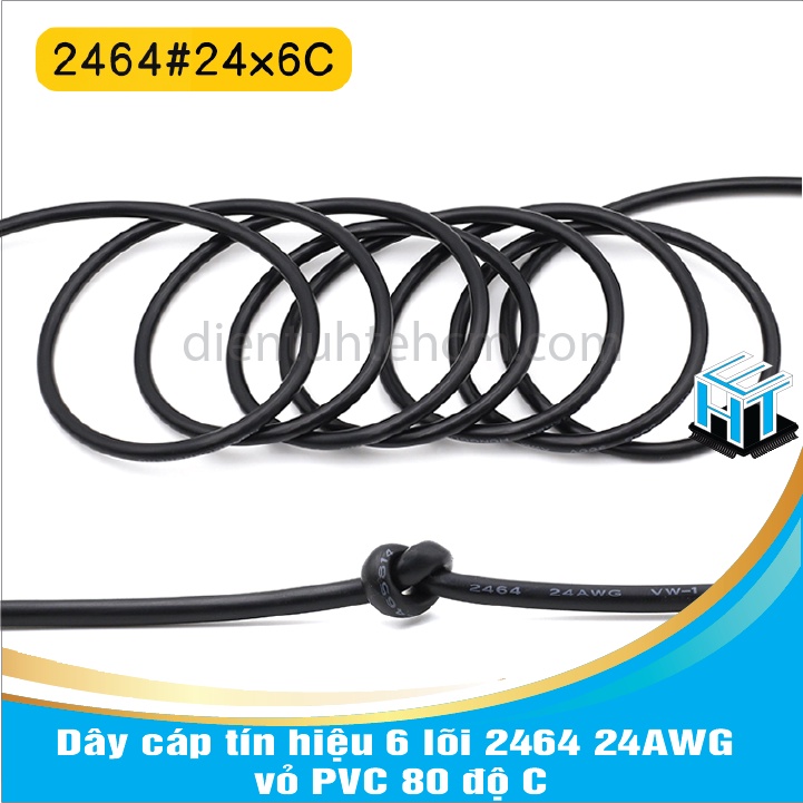 Dây cáp tín hiệu 6 lõi 2464 24AWG 0.2mm2 vỏ PVC 80 độ C