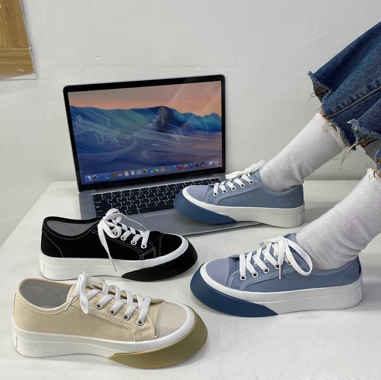 Giày Thể Thao Vải Canvas Đế Thấp Buộc Dây Trẻ Trung Hợp Thời Trang Cho Nữ | BigBuy360 - bigbuy360.vn