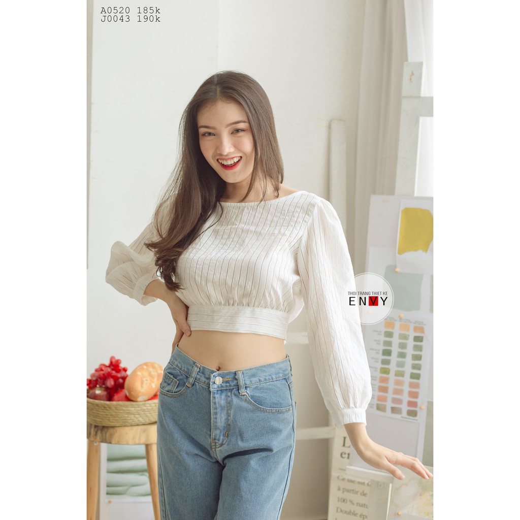 Áo kiểu croptop thắt nơ ENVY A0520