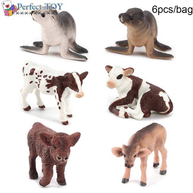 PS 6pcs/pack Farm Toys Model For Kids Action Figure Simulated Animal Models Educational Toys Gifts