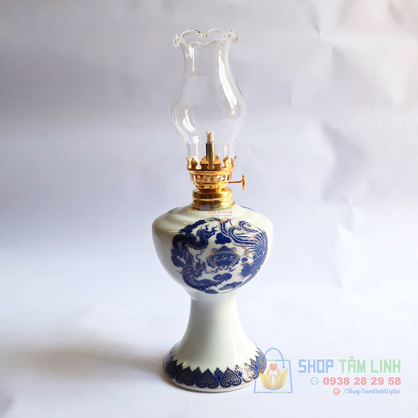 Đèn dầu thờ cúng, đồ thờ cúng gốm sứ Bát Tràng đủ cỡ tặng bóng đèn bền đẹp sáng bóng - Shoptamlinh