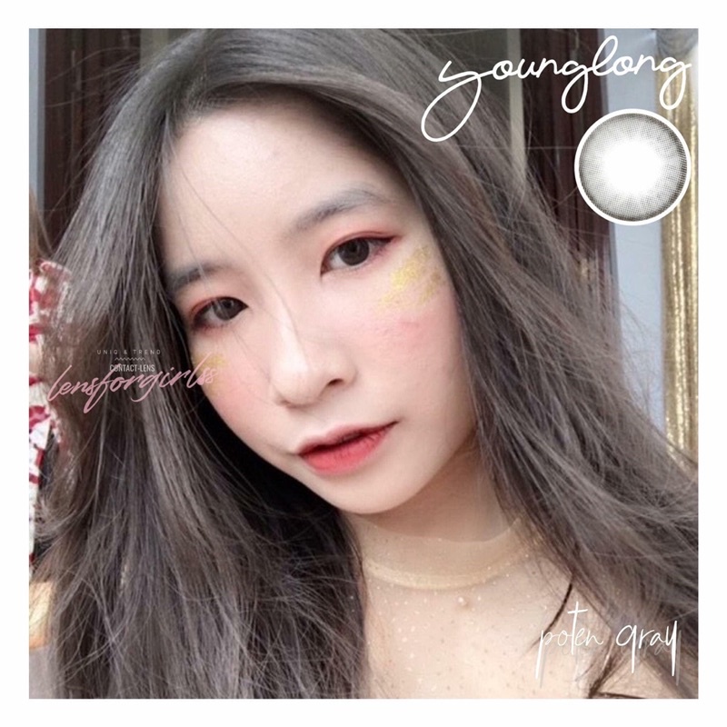 Kính áp tròng xám tự nhiên YOUNG LONG GRAY chính hãng Lensme | Hsd 3-6 tháng | Lens cận