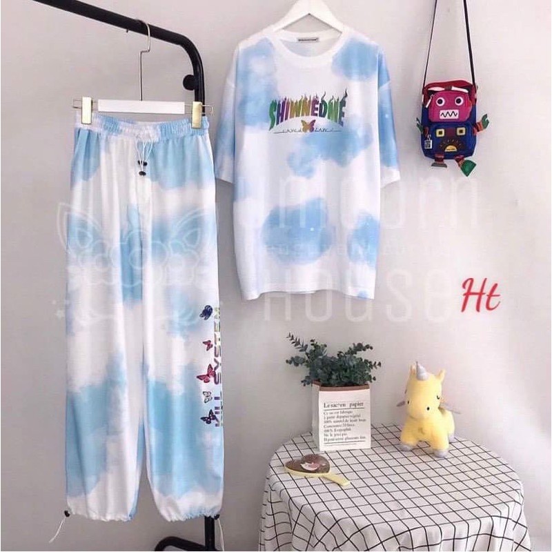 Bộ loang shine quần bướm H2K757