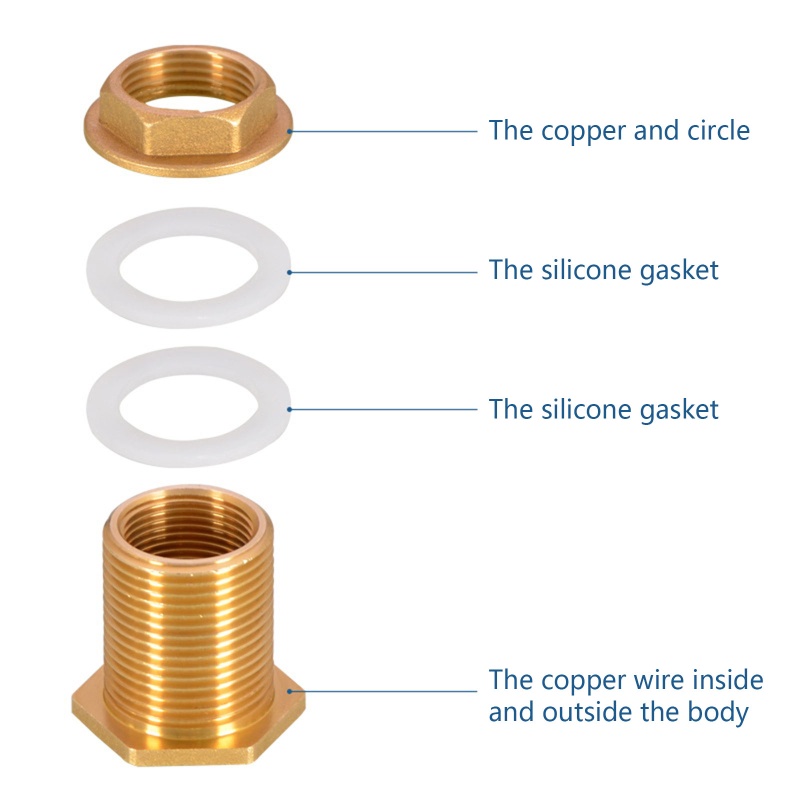 Đầu Nối Ống Nước 1 / 2 &quot;3 / 4&quot; Bằng Đồng Thau Tiện Dụng