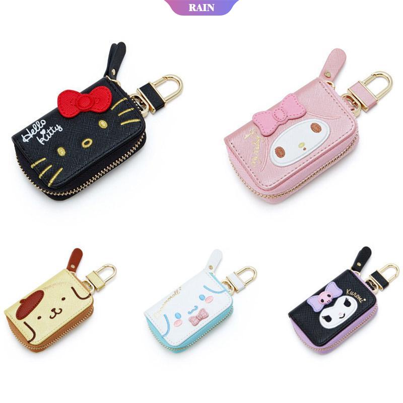 Móc Khóa Hoạt Hình Sanrio Melody Cinnamoroll Hello Kitty Kuromi Pom Pom Purin Có Khóa Kéo Và Hộp Đựng