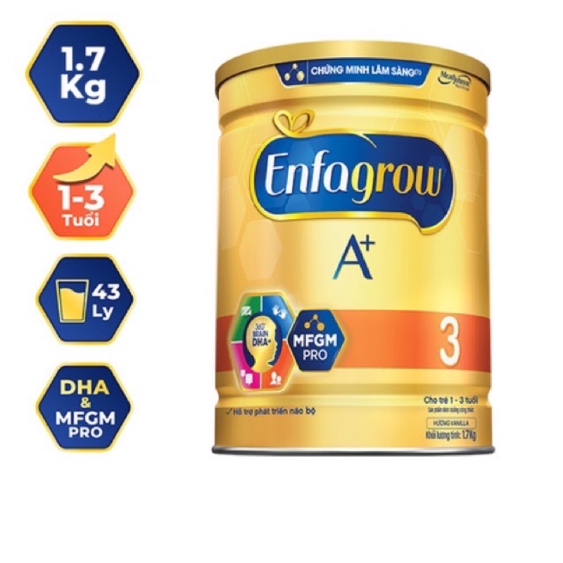 Date 2025- sữa bột Enfagrow 3 1,7kg, Neuropro 4 1,7kg, Enfamil 2 1,7kg DHA+ và MFGM Pro