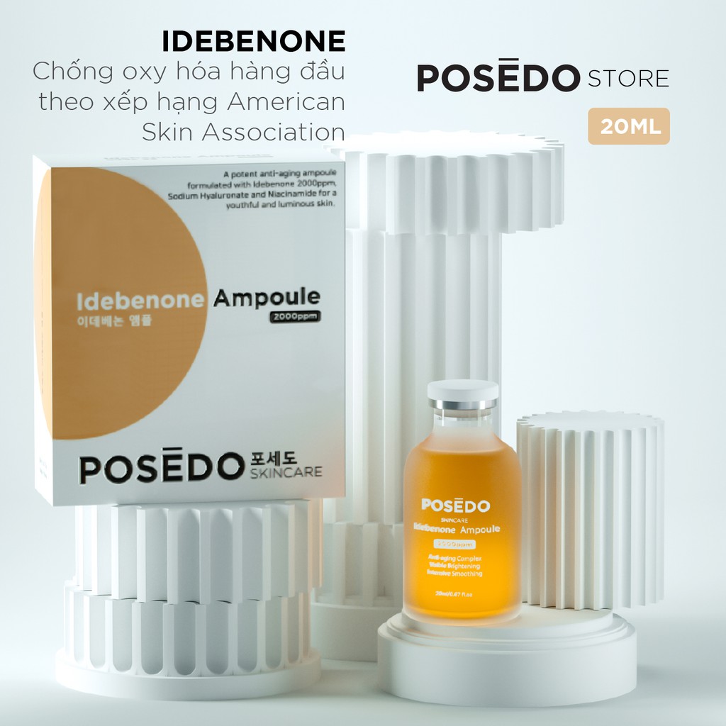 Serum căng bóng dưỡng sáng Posedo Idebenone Ampoule trẻ hóa da cao cấp chính hãng độc quyền Hàn Quốc