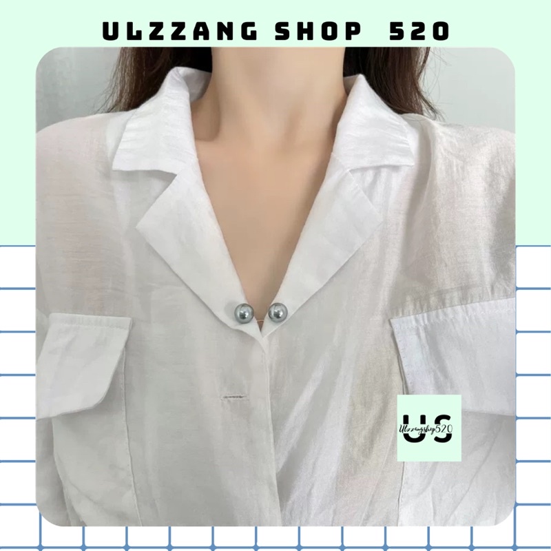 Ghim cài áo đính hạt tròn đơn giản, tinh tế phụ kiện thời trang theo phong cách Hàn Quốc Ulzzangshop520