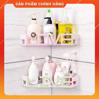 [HÀNG SIÊU TỐT] Kệ góc nhựa để đồ dính tường LOVE