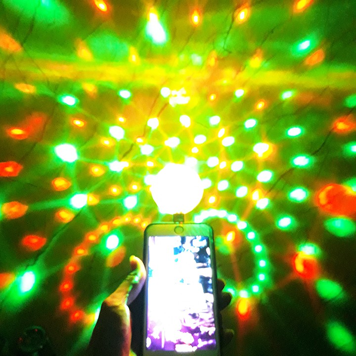 Bóng đèn Led vũ trường 7 màu, cổng usb cảm ứng nháy theo nhạc, ánh sáng 360 độ