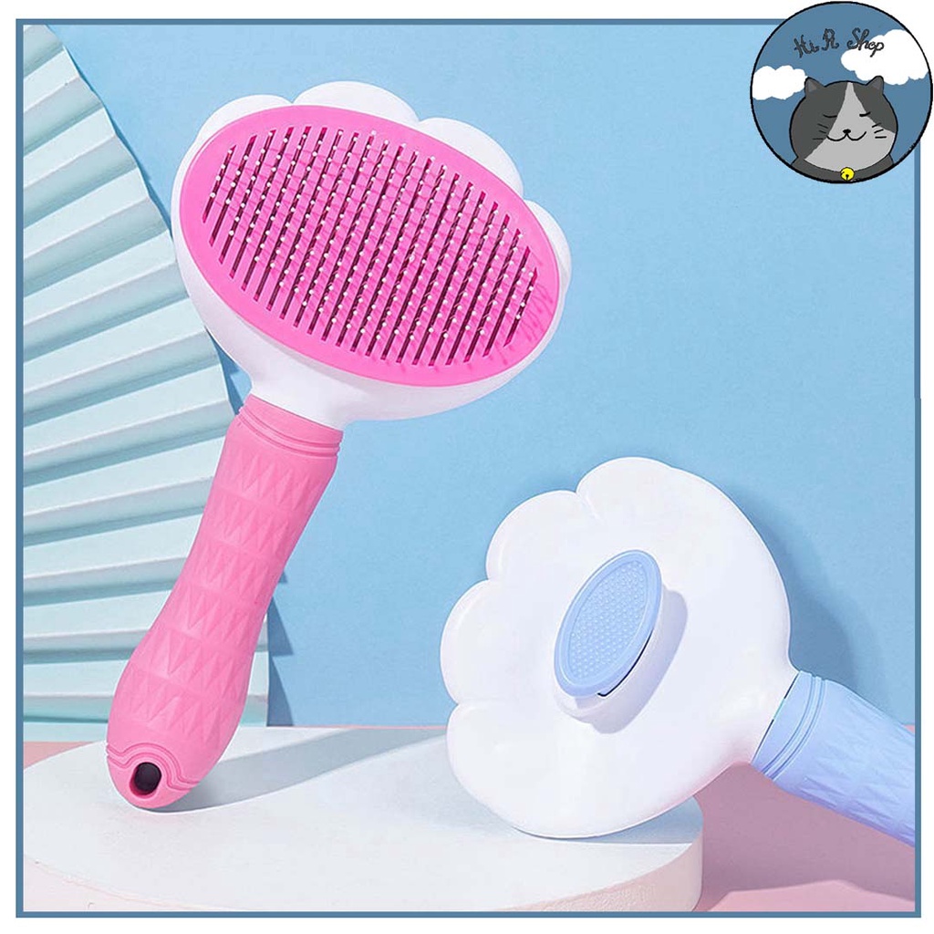 [Fullbox] Lược Chải Lông Cao Cấp CHÍNH HÃNG CLean Cho Chó Mèo Có Nút Đẩy Lông Chất Liệu Nhựa An Toàn Dành Cho Thú Cưng