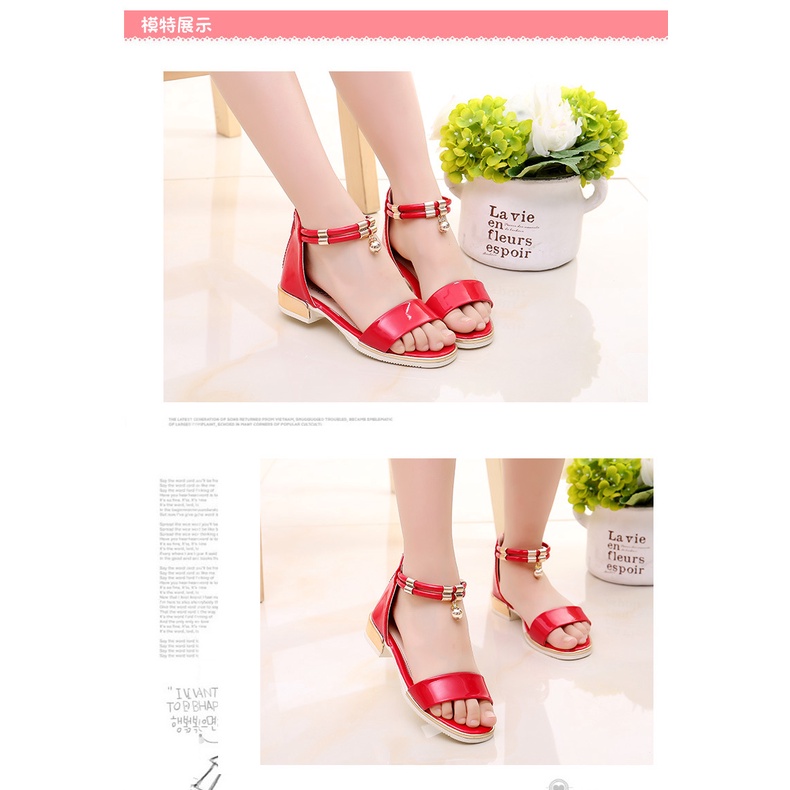 Dép sandal bé gái khóa kéo sau da mềm êm chân hàng cao cấp [SDG08]