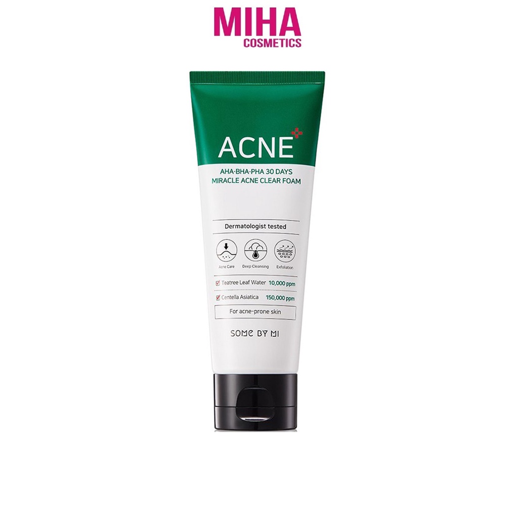 Sữa Rửa Mặt Ngăn Mụn SOME BY MI AHA-BHA-PHA 30 Days Miracel Acne Clear Foam 100ml Hàn Quốc