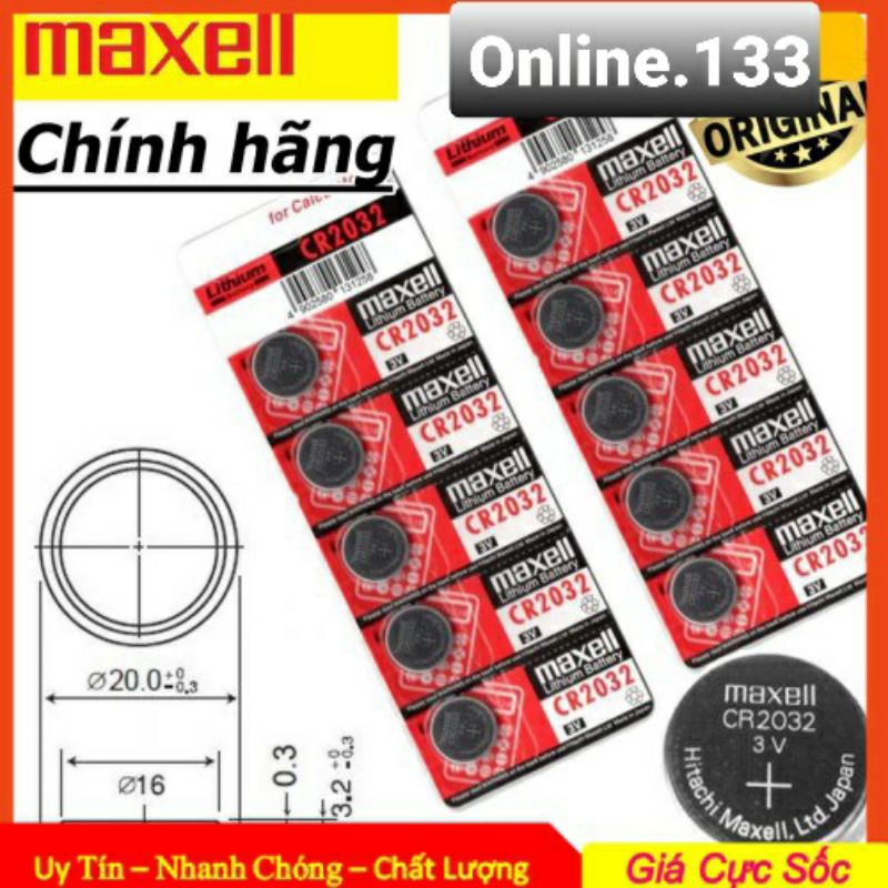 Pin 3v CR2032 Maxell (vỉ 5 viên)