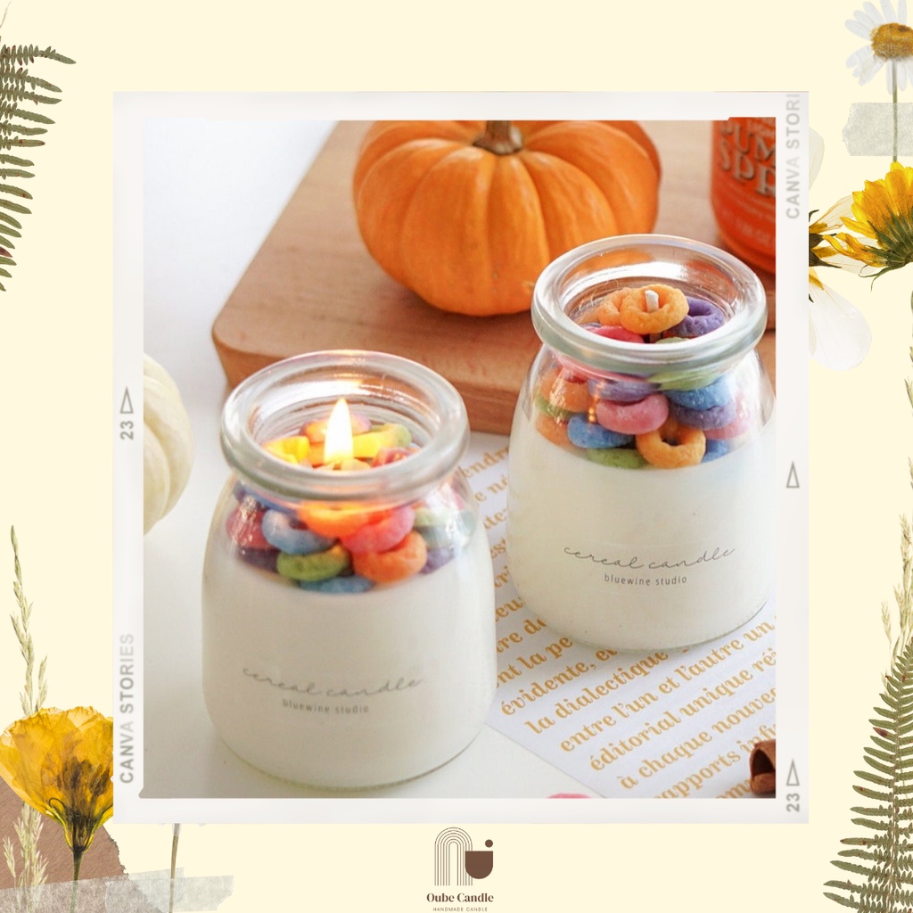 Nến Thơm Cap Cấp Hình Hũ Sữa Chua Tinh Dầu Thiên Nhiên Dùng Trang Trí Làm Quà Tặng 60ml | Oube Candle NT24