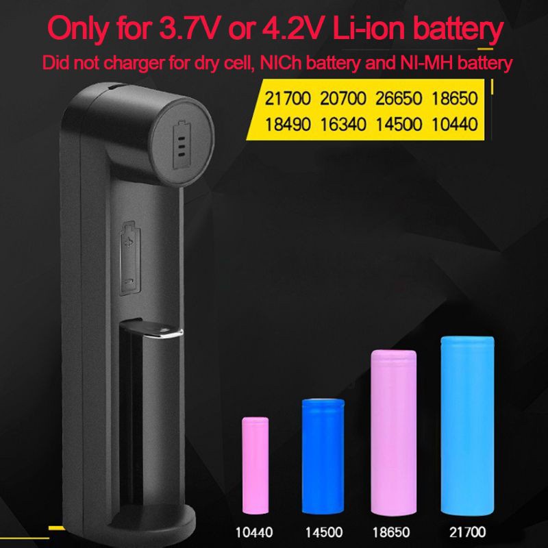 Bộ Sạc Pin Usb Cho 3.7v Li-Ion 10440 / 14500 / 14650 / 16340 / 17500 / 17670 / 18350 / 18500 / 18650 / 18700 / 22650 / 25500