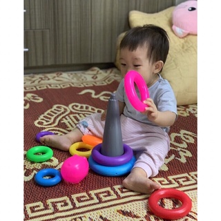 Xếp vòng mầm non Cầu Vồng SATO Size to nhựa nguyên sinh an toàn Việt Nam